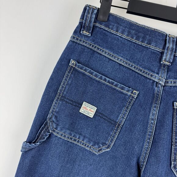 Old Navy 90s Baggy Carpenter Jeans Boy's Painters Pants Reissue Blue Denim NWT - Picture 8 of 16